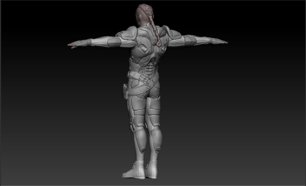 Ranger with plasma gun High poly model 3D print model_3