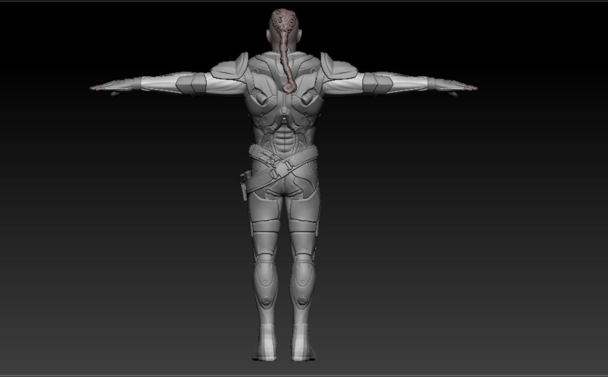 Ranger with plasma gun High poly model 3D print model_4