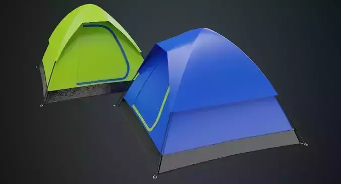 Camping Tent 2A Low-poly 3D model