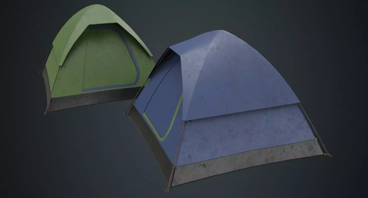 Camping Tent 2B Low-poly 3D model_0