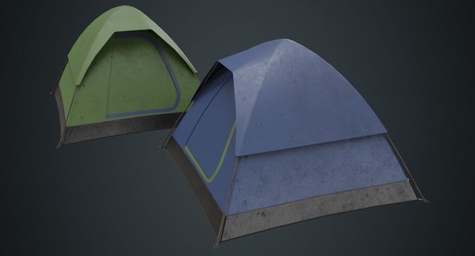 Camping Tent 2B Low-poly 3D model