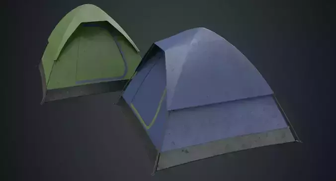 Camping Tent 2B Low-poly 3D model
