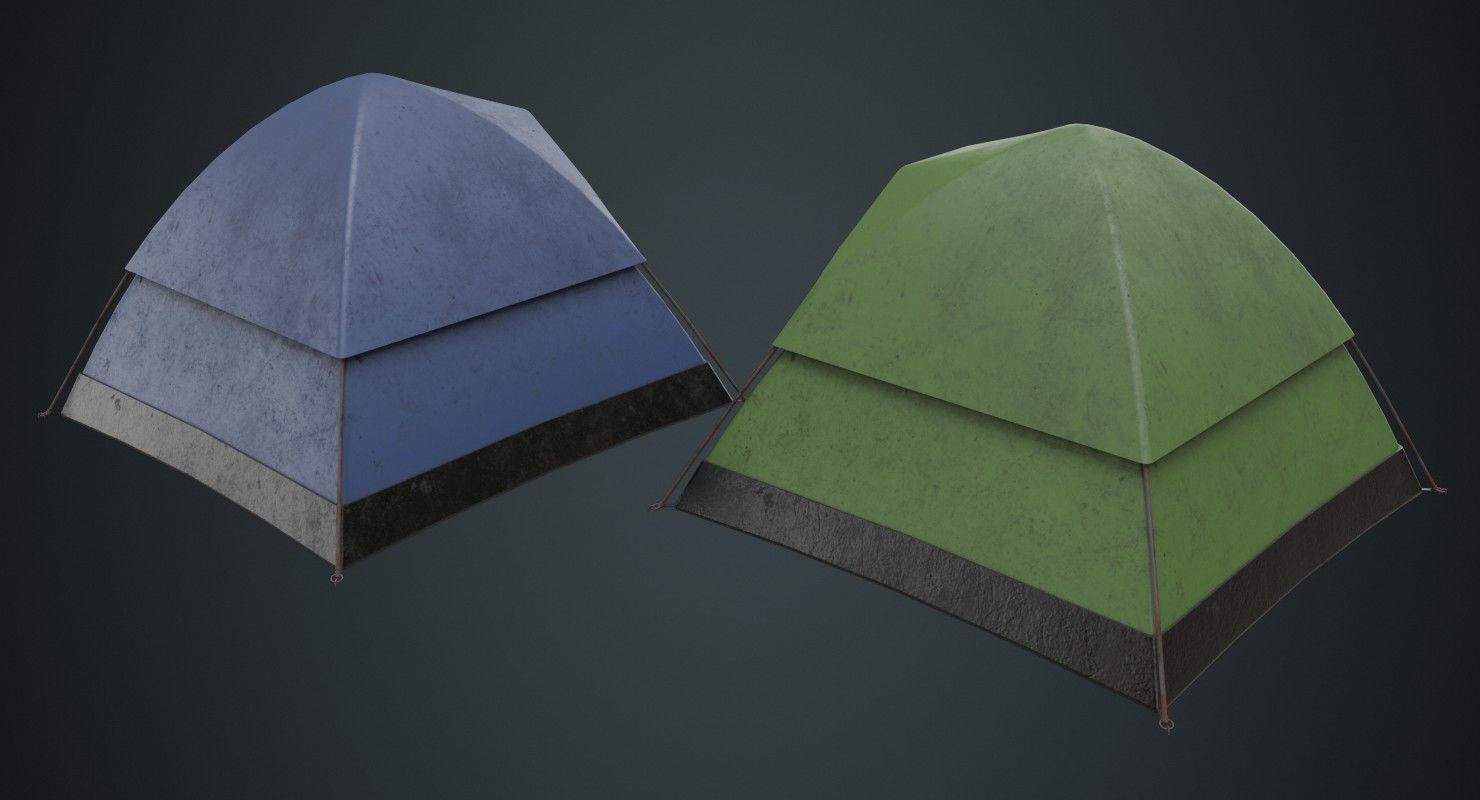 Camping Tent 2B Low-poly 3D model_1