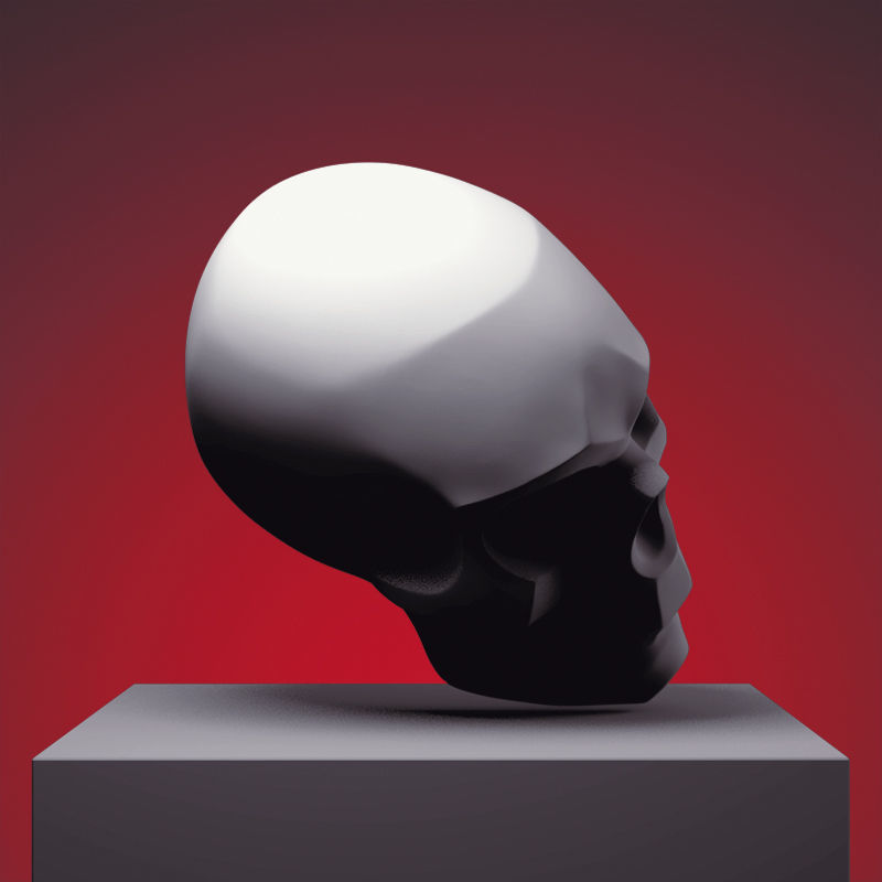 Stylized Skull 3D print model_6