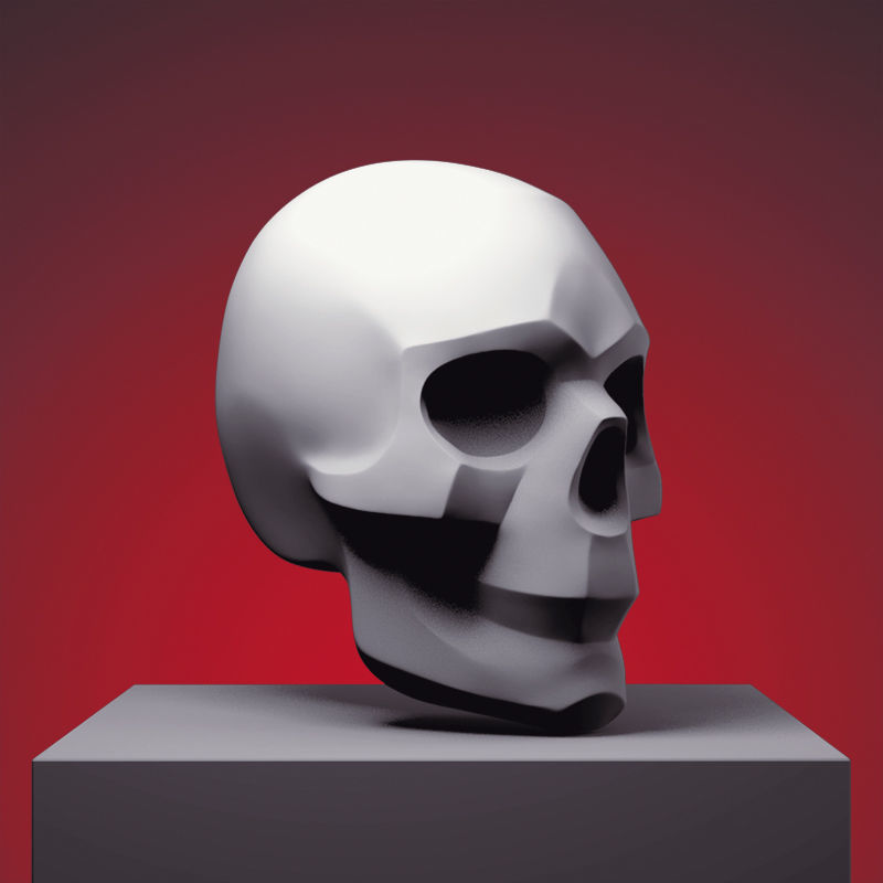 Stylized Skull 3D print model_1