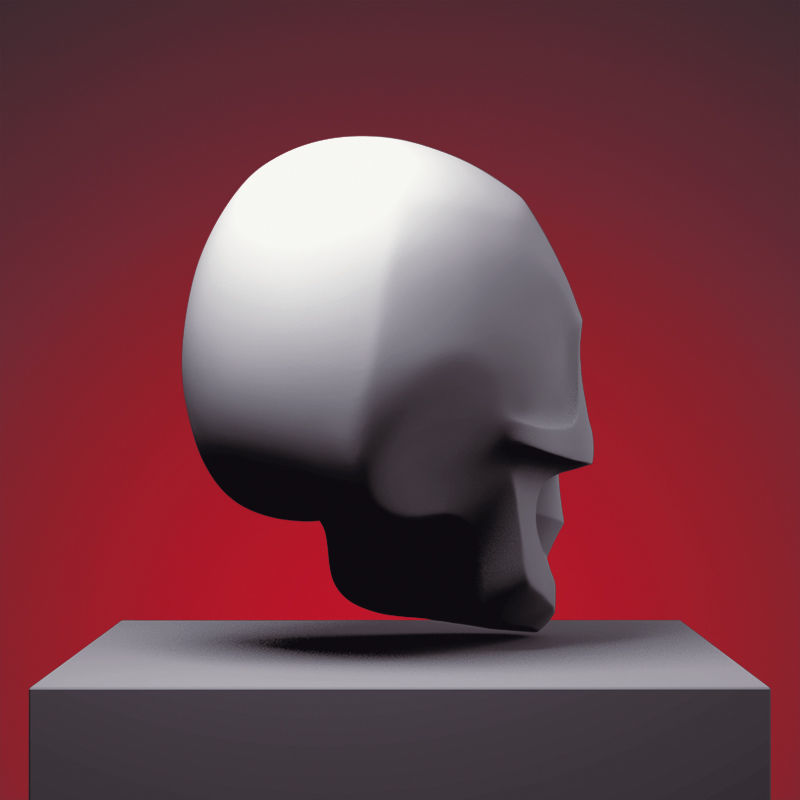 Stylized Skull 3D print model_3