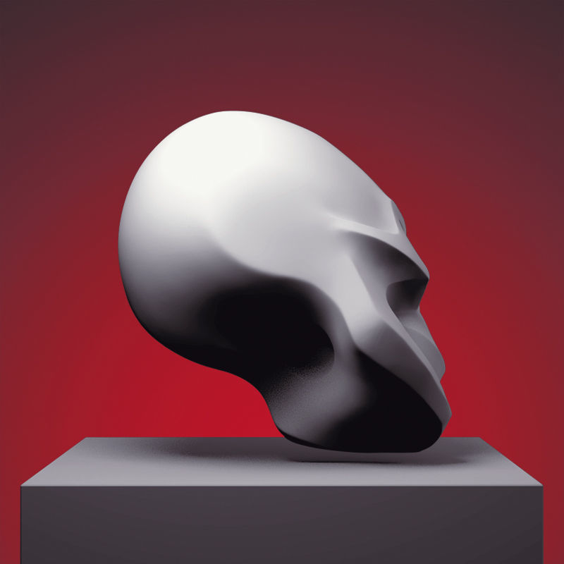 Stylized Skull 3D print model_5