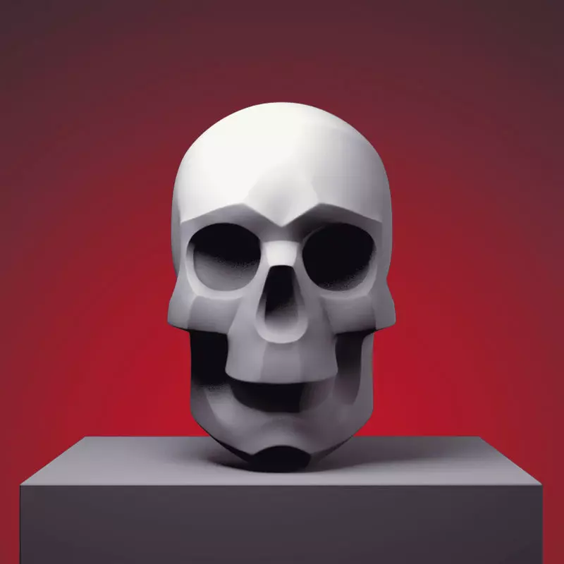 Stylized Skull 3D print model_0