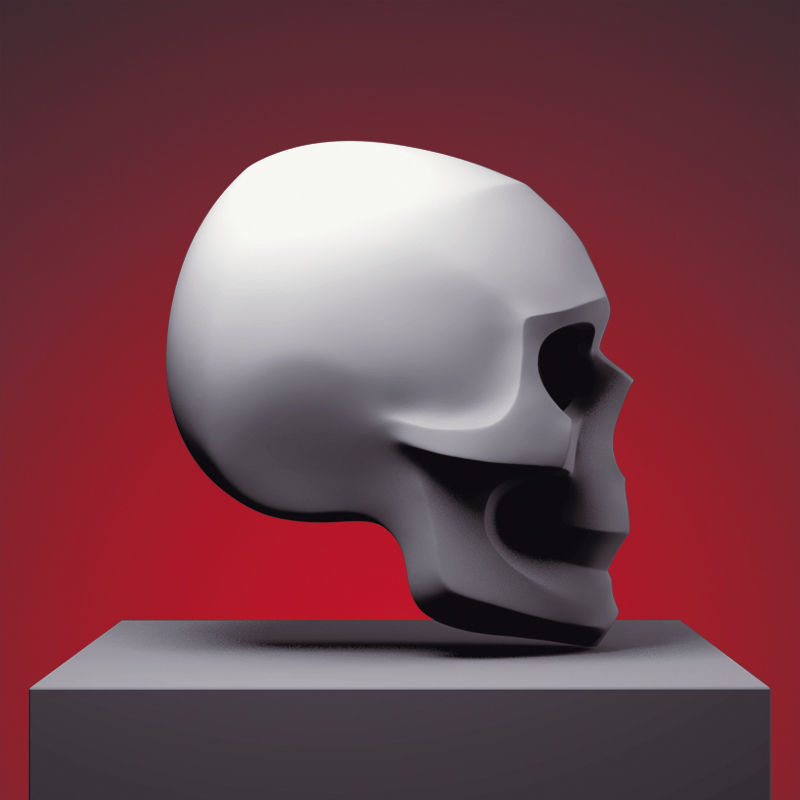 Stylized Skull 3D print model_2
