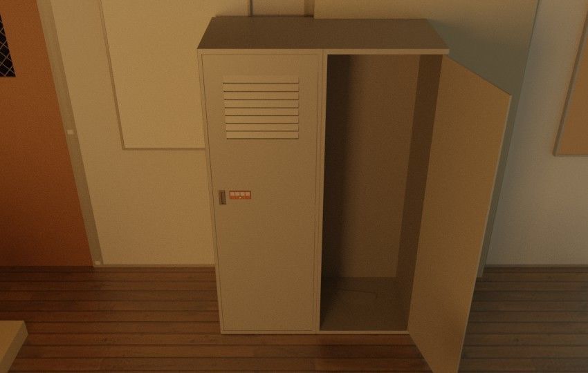 classroom empty with desks and blackboard 3D model_3