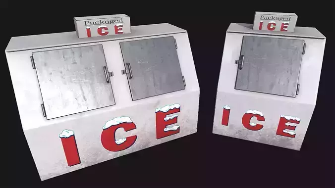 Low Poly PBR Ice Boxes Low-poly 3D model