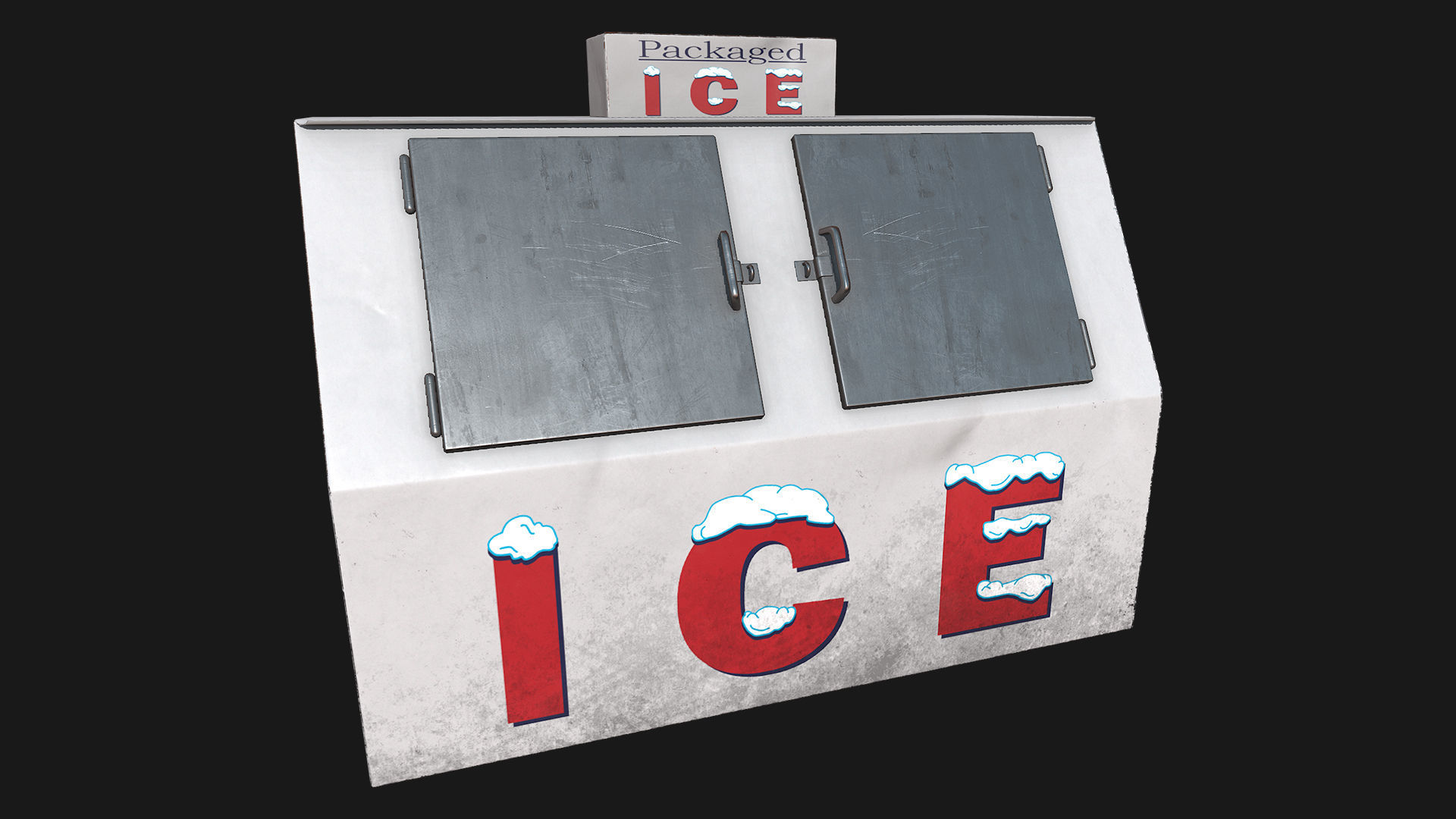 Low Poly PBR Ice Boxes Low-poly 3D model_9