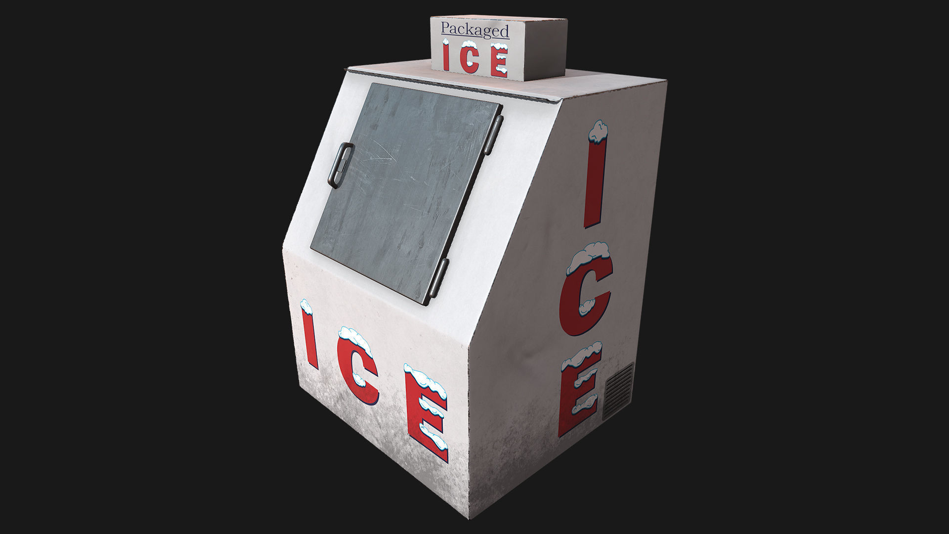 Low Poly PBR Ice Boxes Low-poly 3D model_4