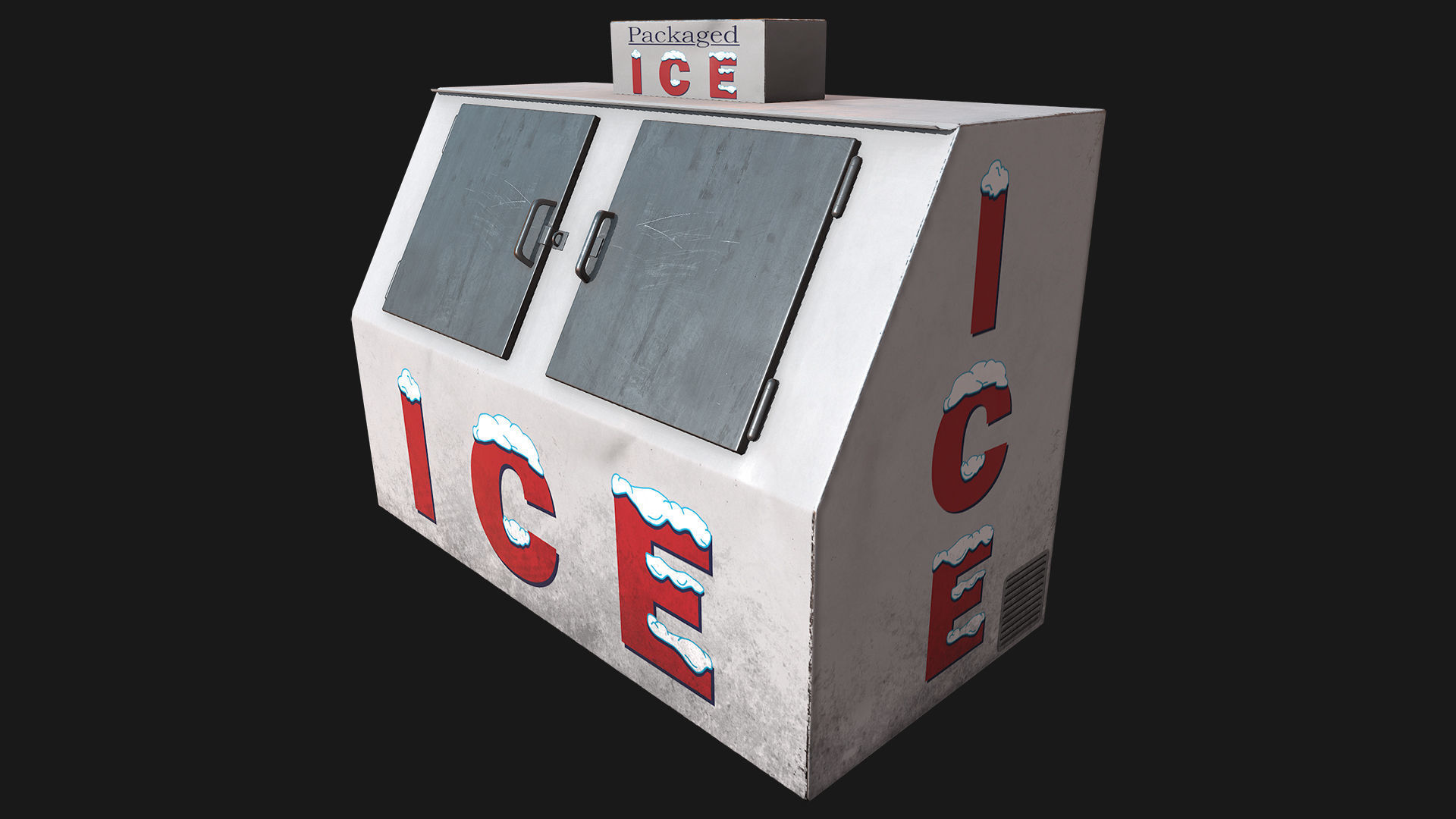 Low Poly PBR Ice Boxes Low-poly 3D model_10