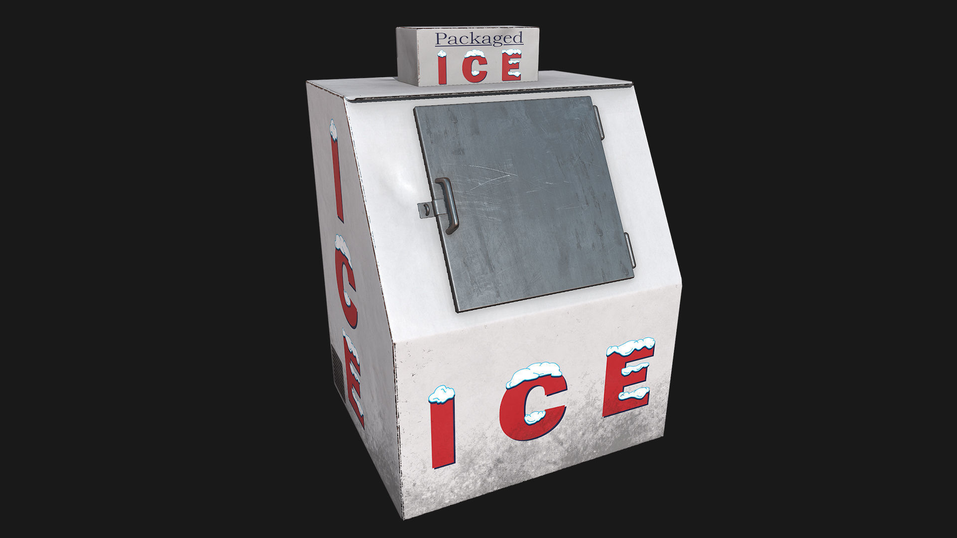 Low Poly PBR Ice Boxes Low-poly 3D model_3
