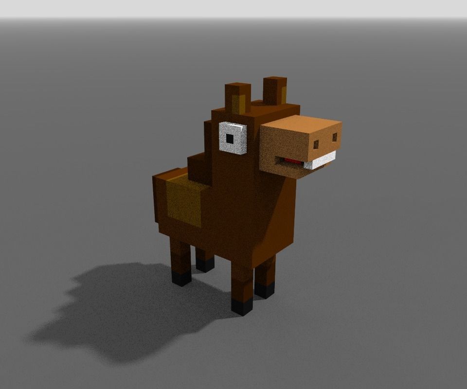 Voxel Thoroughbred 3D model_1