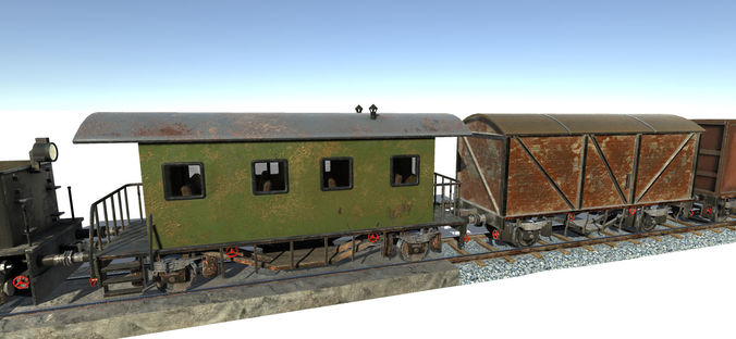 Train Construction Kit Low-poly 3D model 3