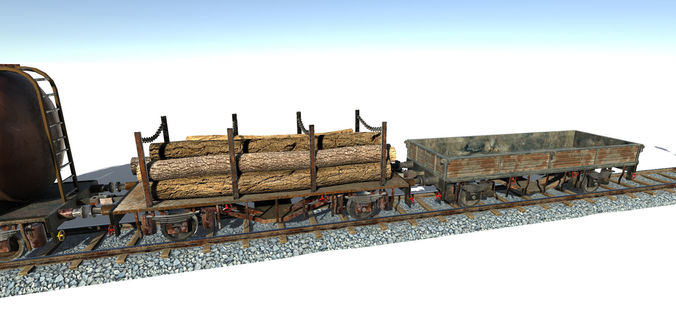 Train Construction Kit Low-poly 3D model 5