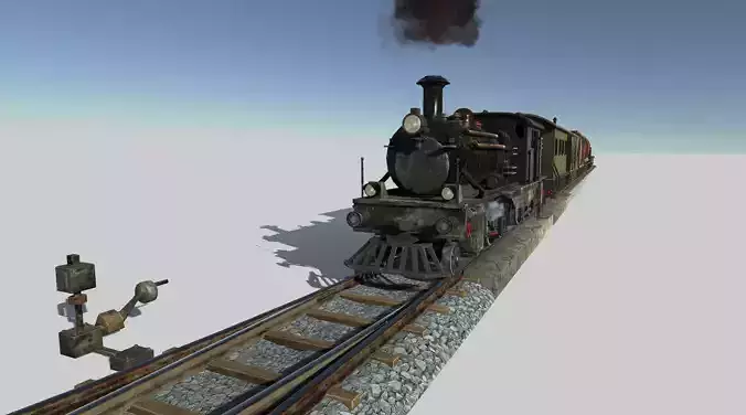 Train Construction Kit Low-poly 3D model