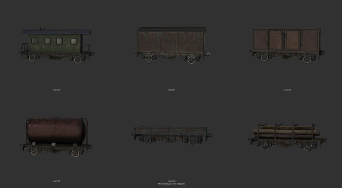 Train Construction Kit Low-poly 3D model 7