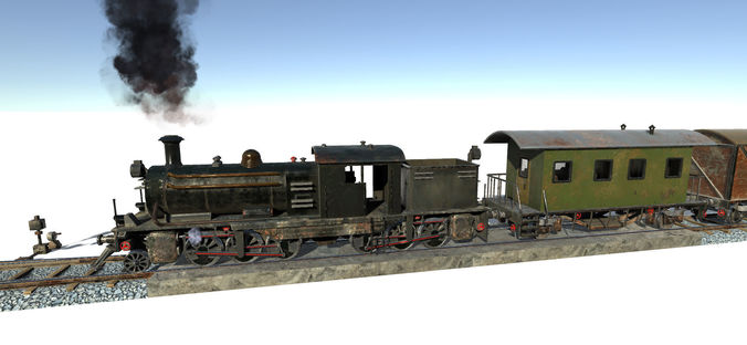 Train Construction Kit Low-poly 3D model 2