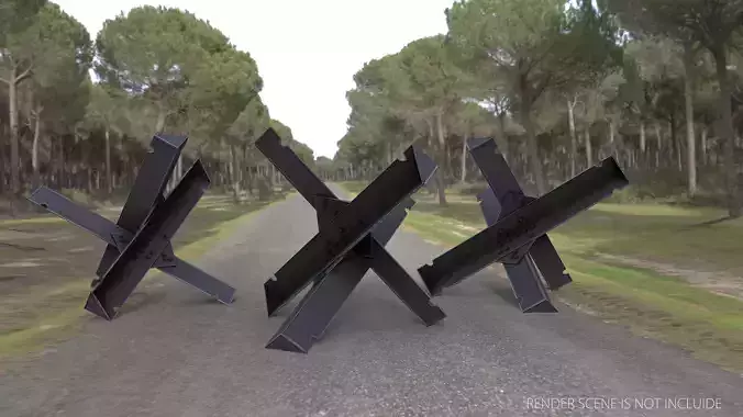 Hedgehog Anti Tank Obstacle Low-poly 3D model