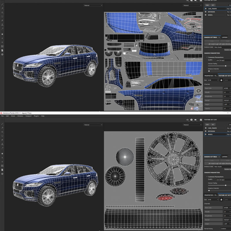 SUV Low Poly Collection jaguar pace Low-poly 3D model_12