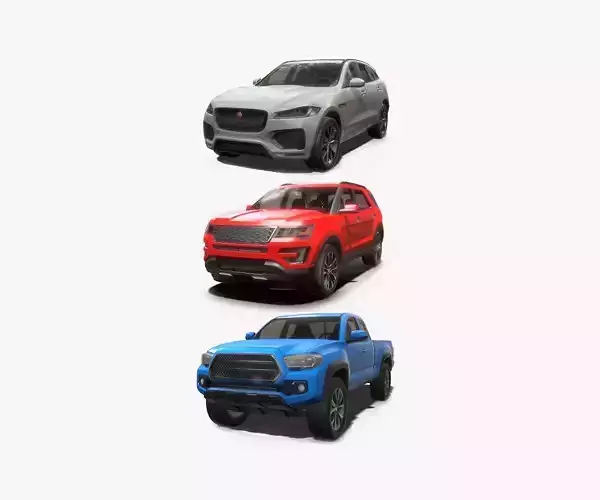 SUV Low Poly Collection jaguar pace Low-poly 3D model