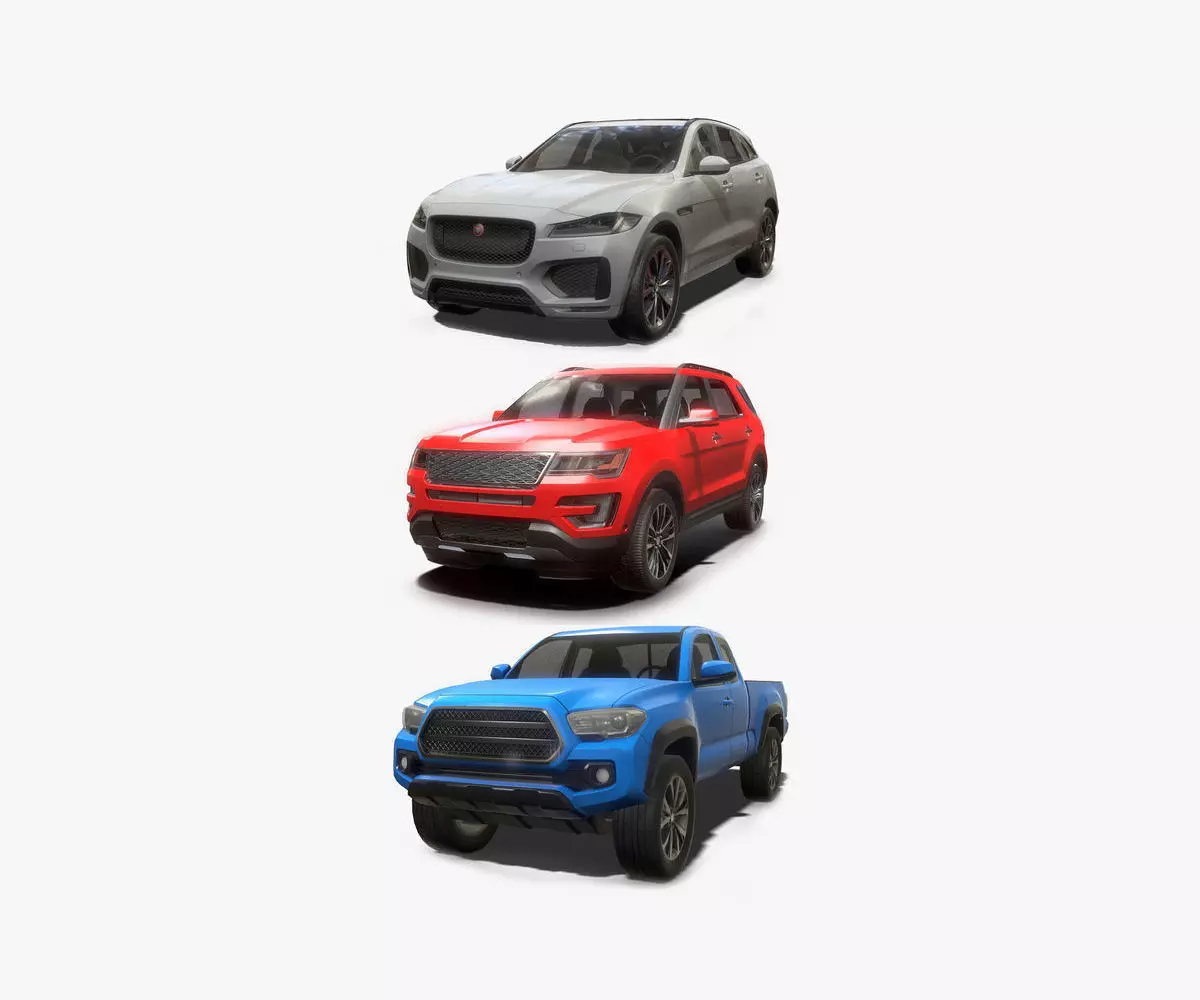 SUV Low Poly Collection jaguar pace Low-poly 3D model_0