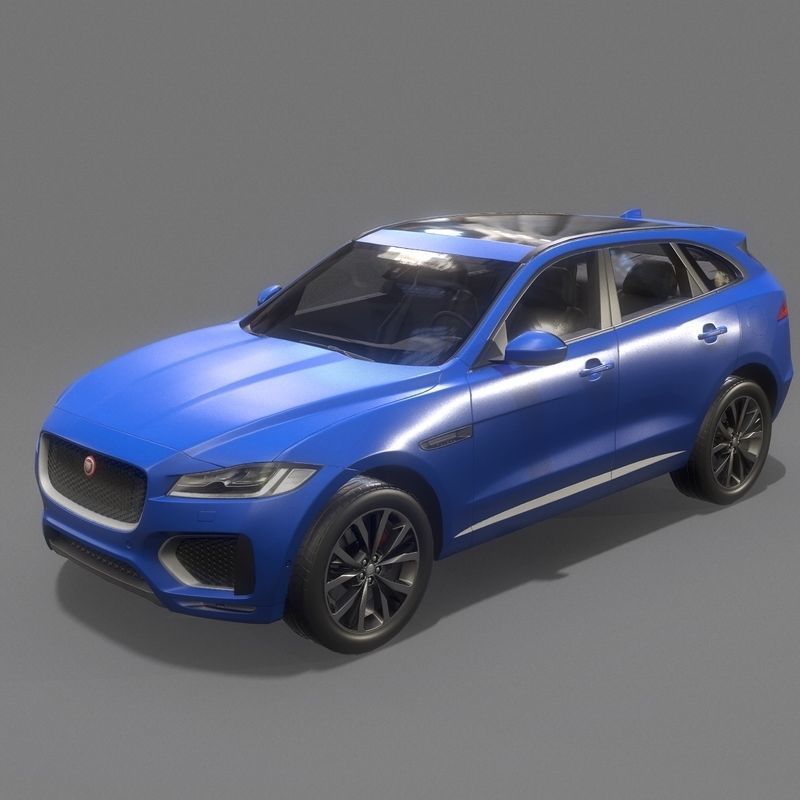 SUV Low Poly Collection jaguar pace Low-poly 3D model_5