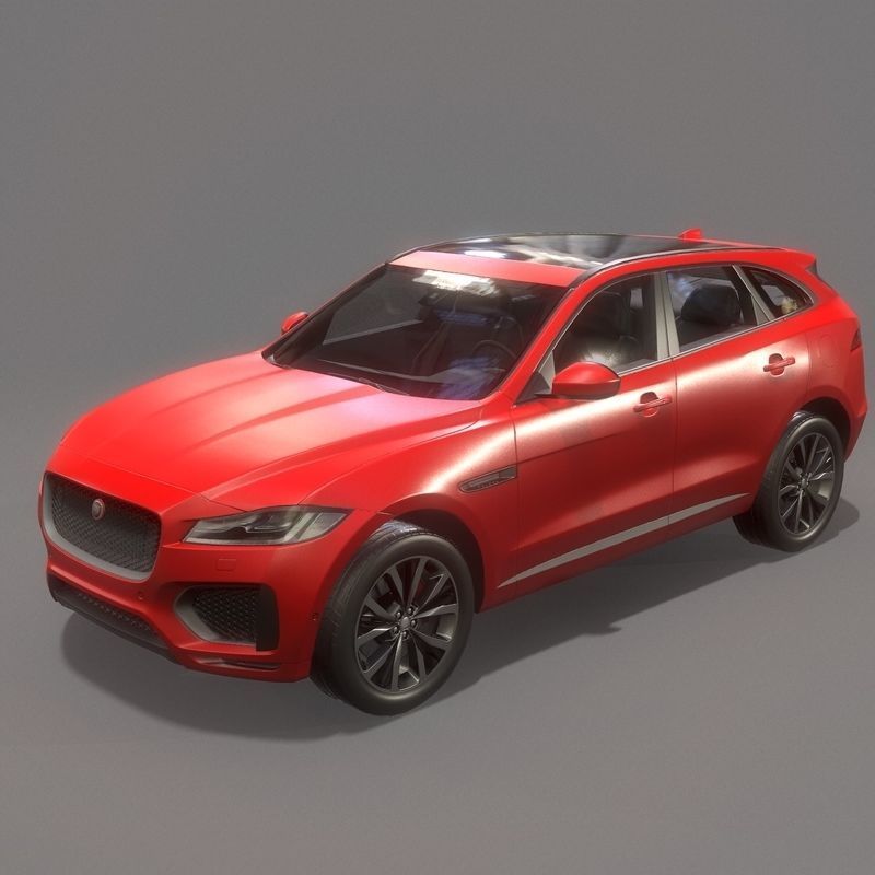 SUV Low Poly Collection jaguar pace Low-poly 3D model_2