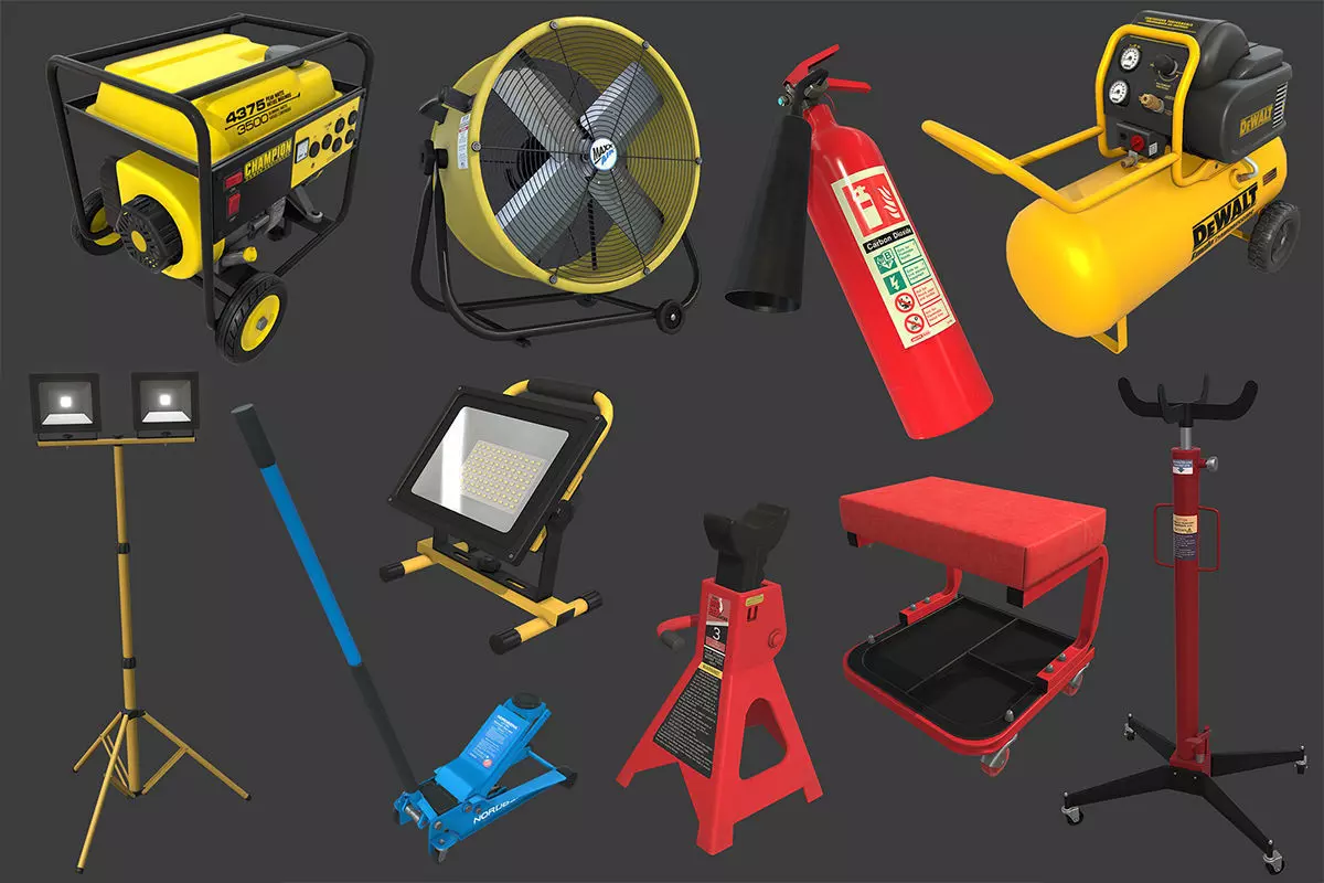 Autoservice Props Pack Vol 2 Low-poly 3D model_0