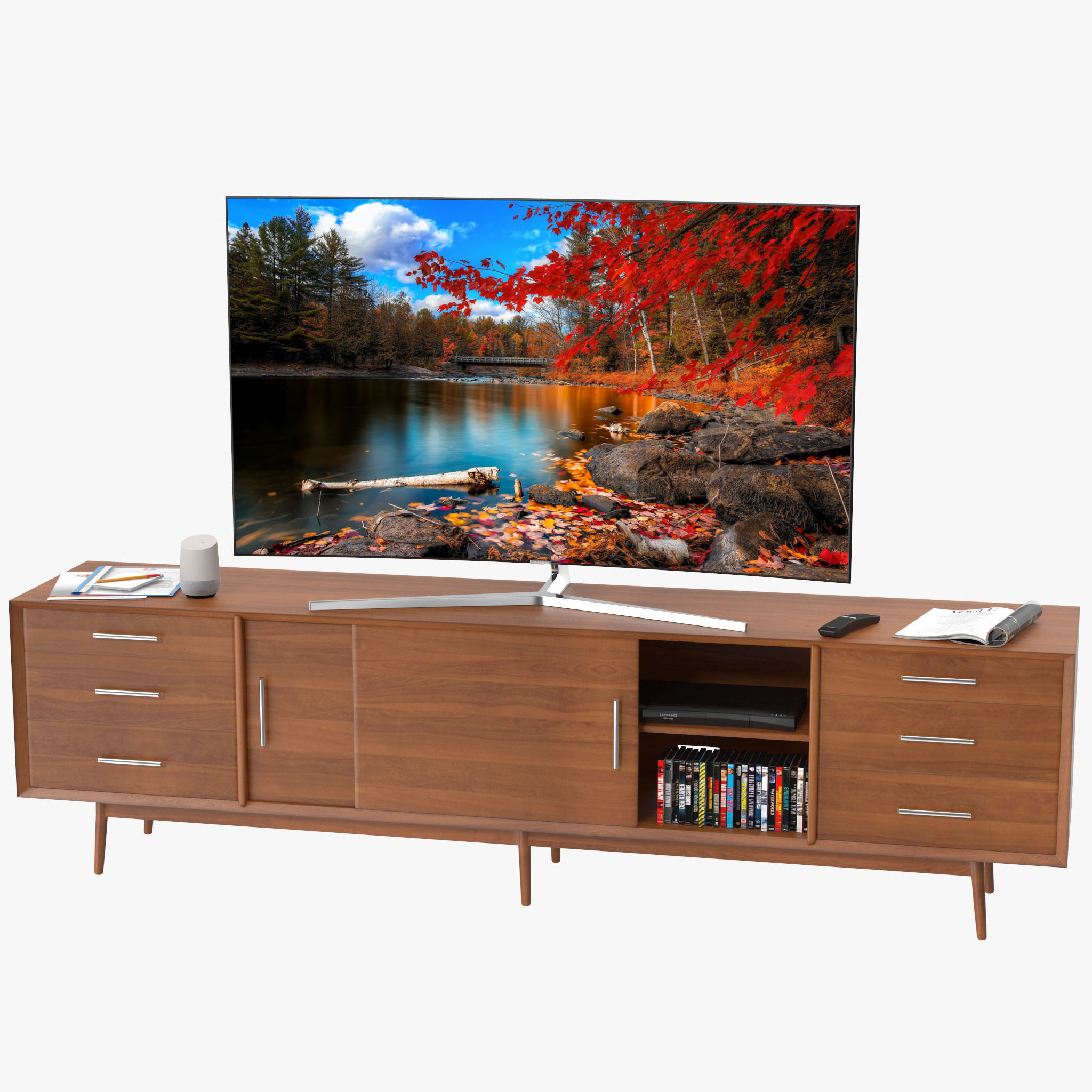 Westelm Century Media Console 3D model_1