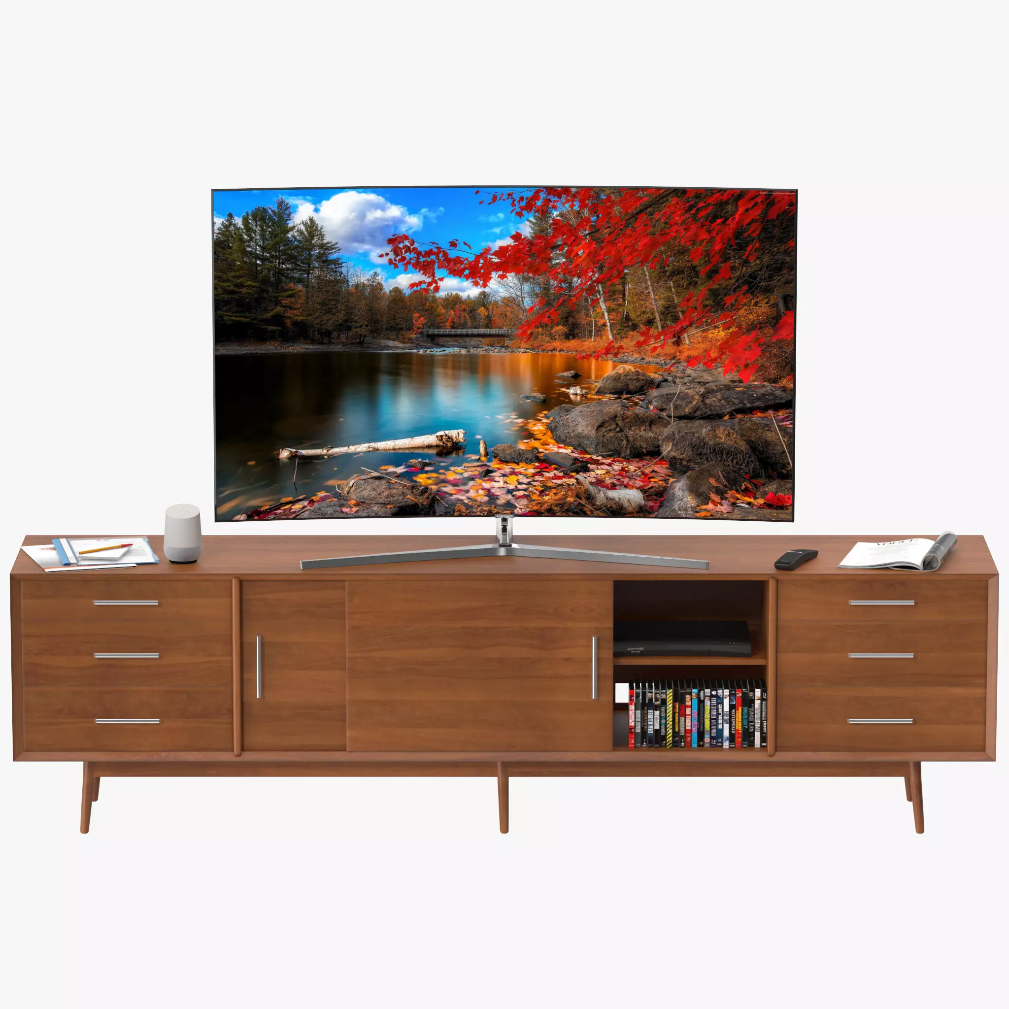 Westelm Century Media Console 3D model_0