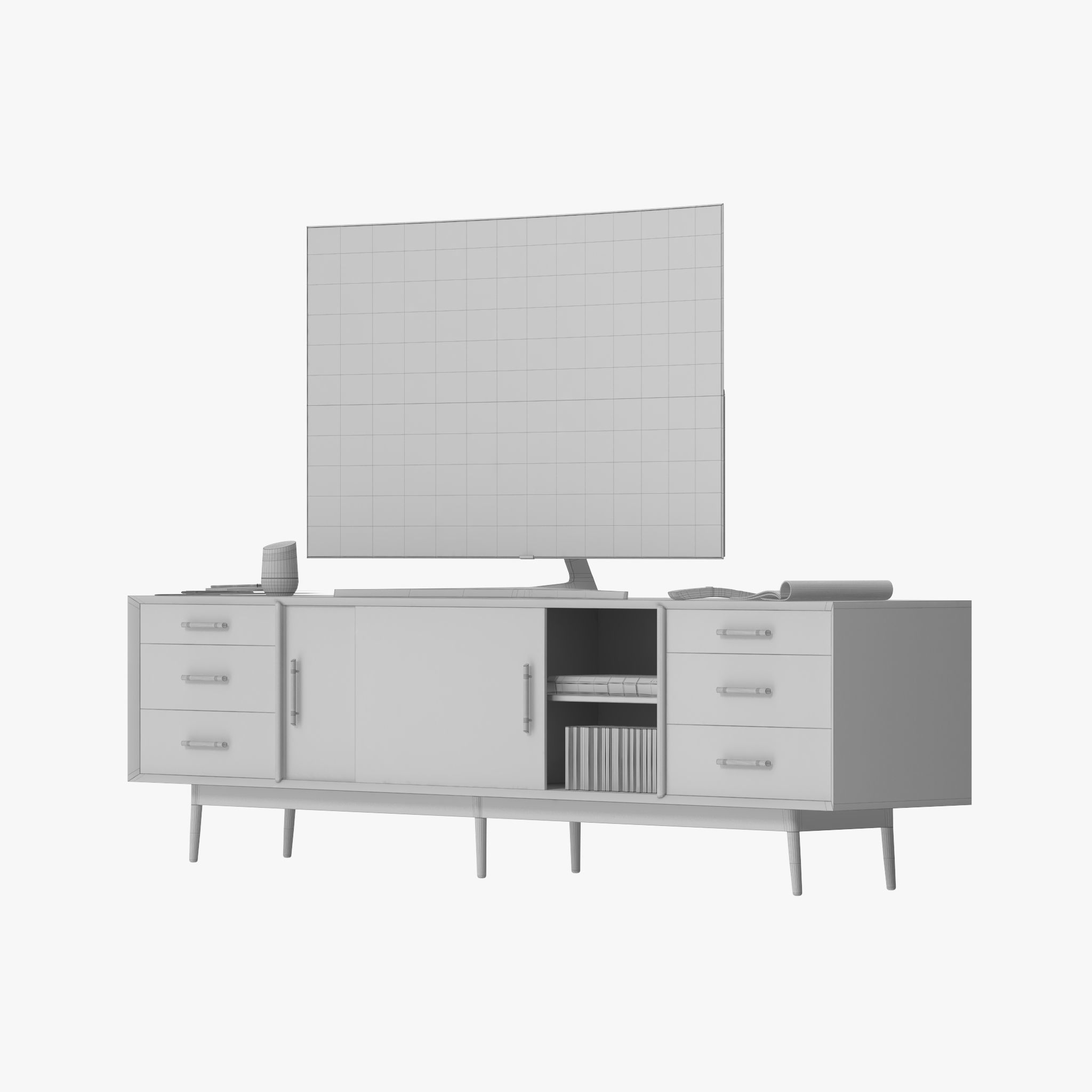 Westelm Century Media Console 3D model_12