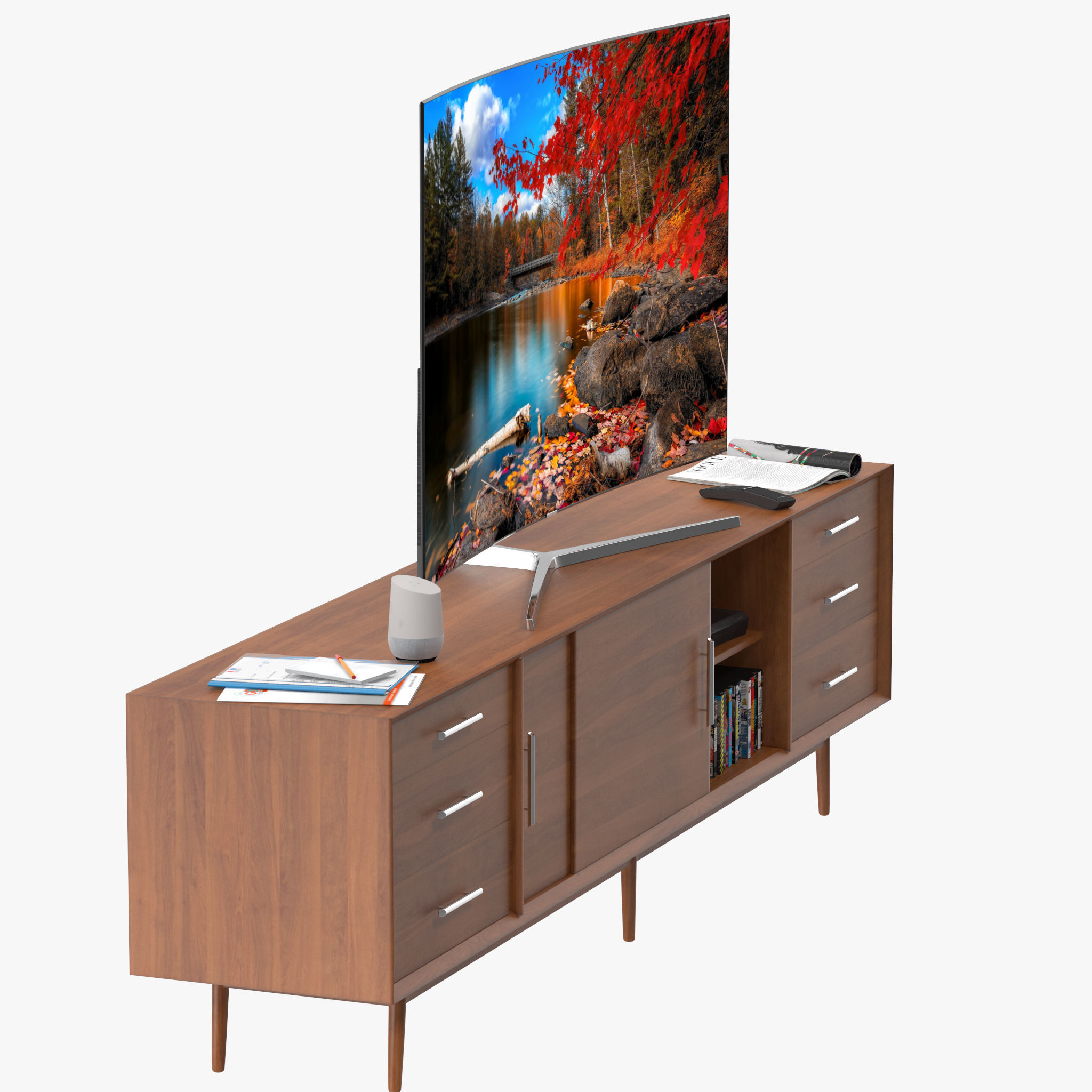Westelm Century Media Console 3D model_2