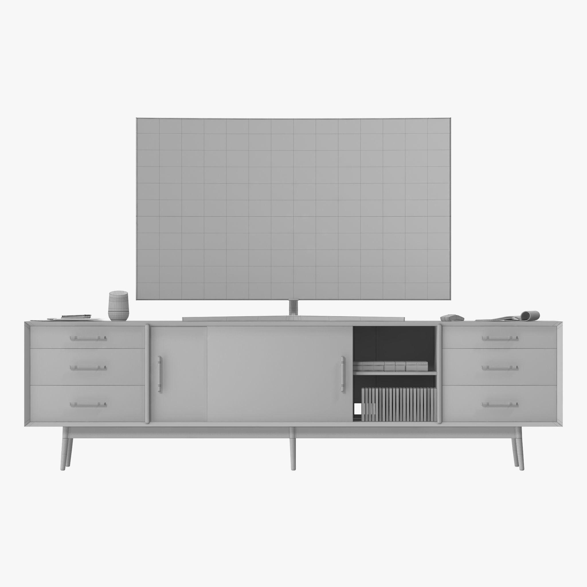 Westelm Century Media Console 3D model_11