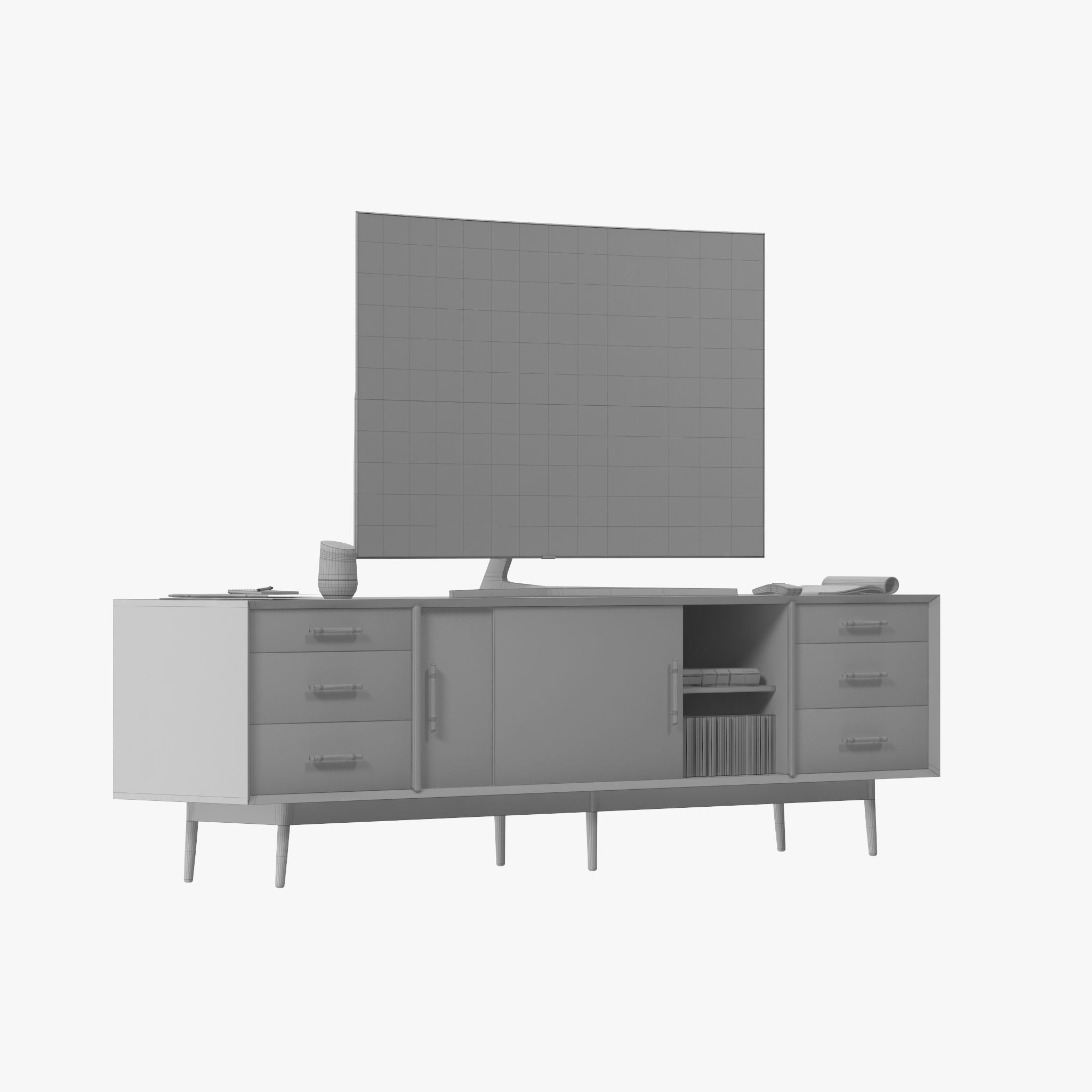 Westelm Century Media Console 3D model_13