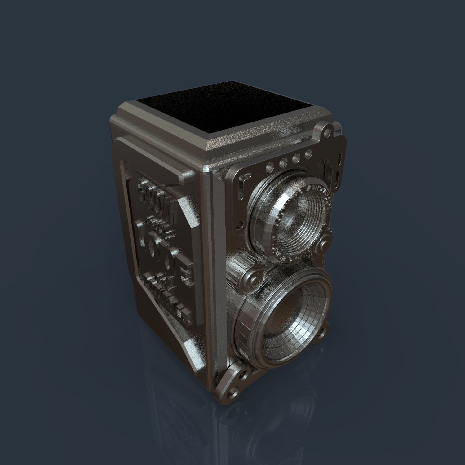 RETRO CAMERA FLOWERPOT 3D print model_12
