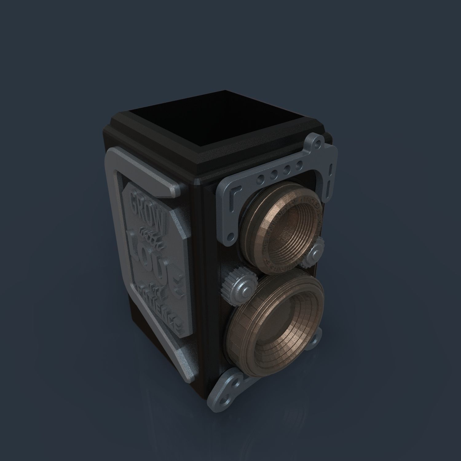 RETRO CAMERA FLOWERPOT 3D print model_15
