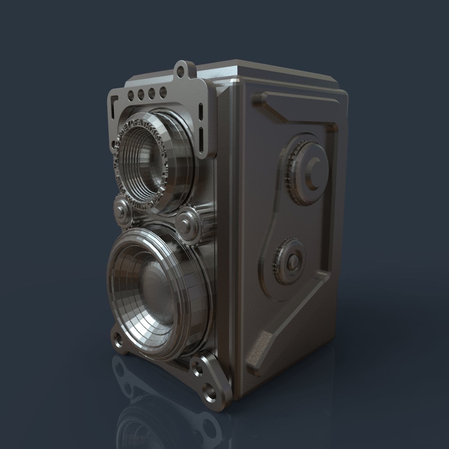 RETRO CAMERA FLOWERPOT 3D print model_11