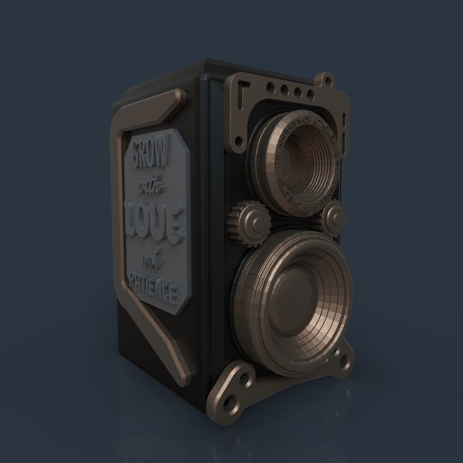 RETRO CAMERA FLOWERPOT 3D print model_14