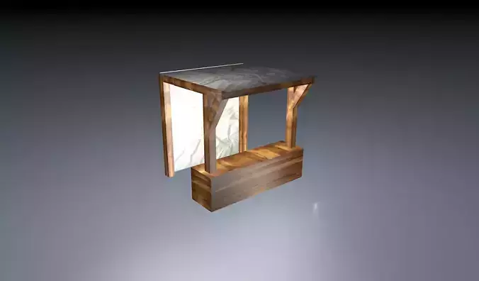 Medieval Market Stand Free low-poly 3D model