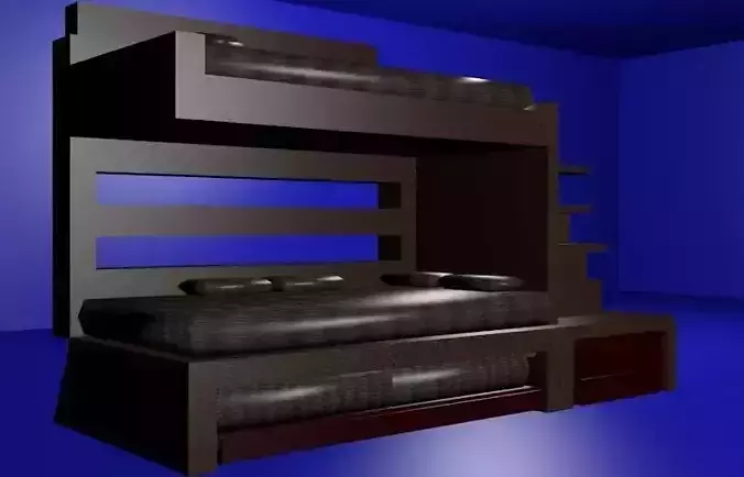THREE BED IN ONE WITH WITH FIVE DRAWER SPECIAL DESIGENED 3D model