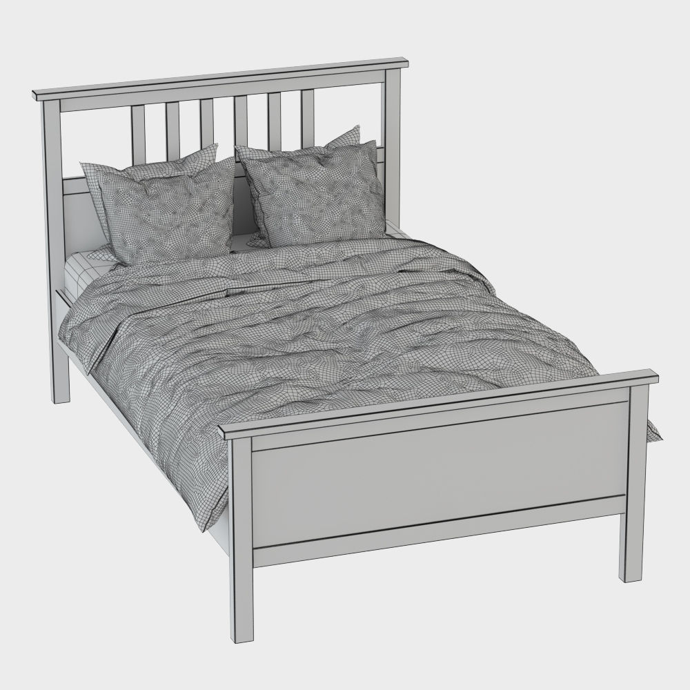 Bed Hemnes 3D model_7