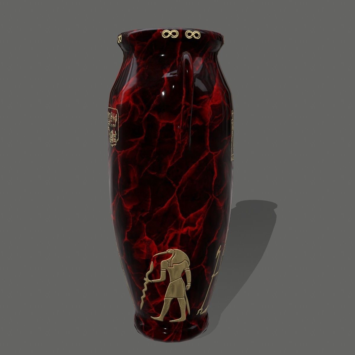 vase set egyptian Low-poly 3D model_19