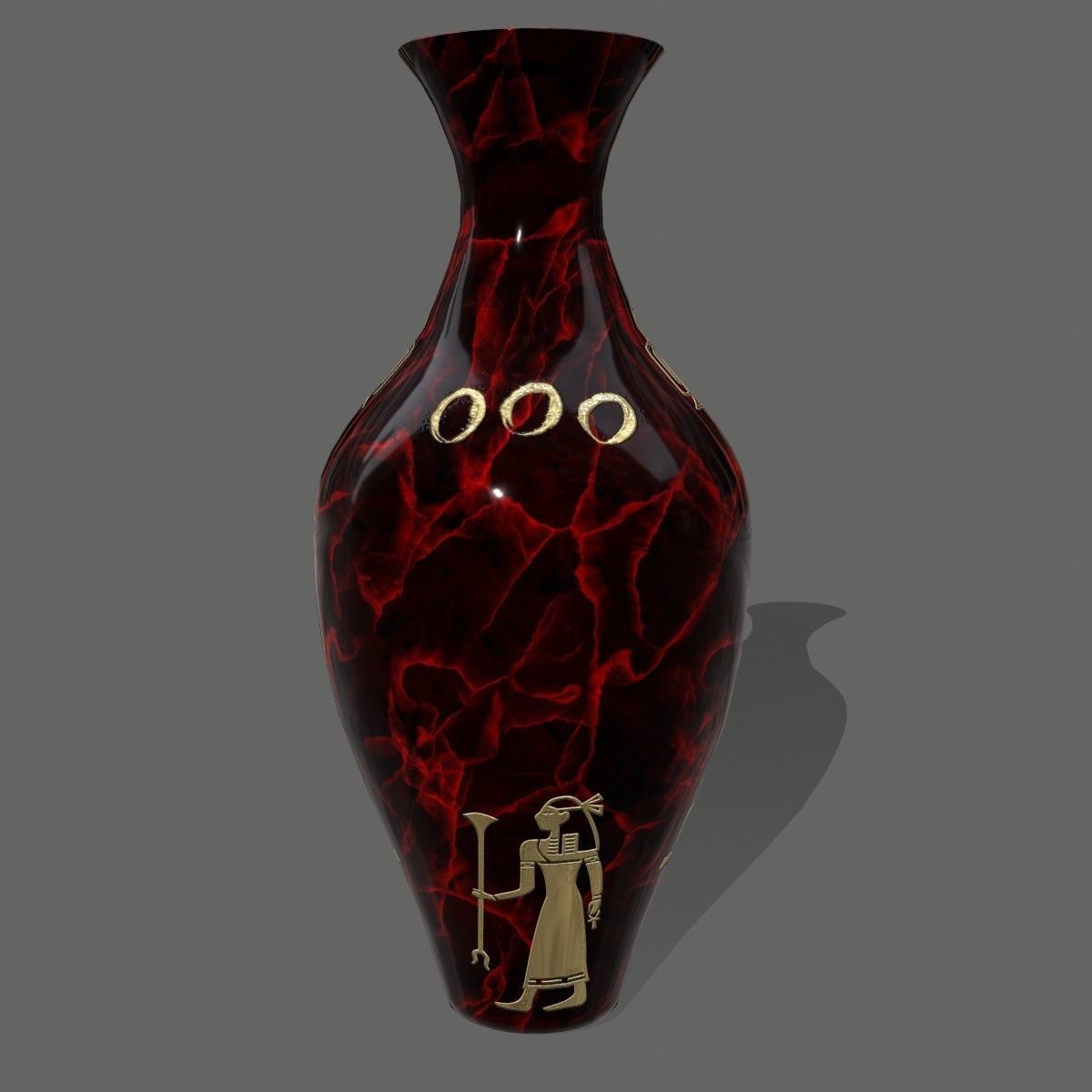 vase set egyptian Low-poly 3D model_13