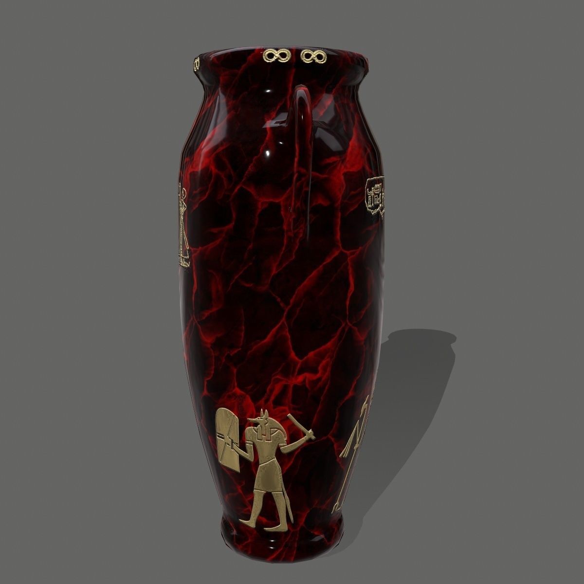 vase set egyptian Low-poly 3D model_18