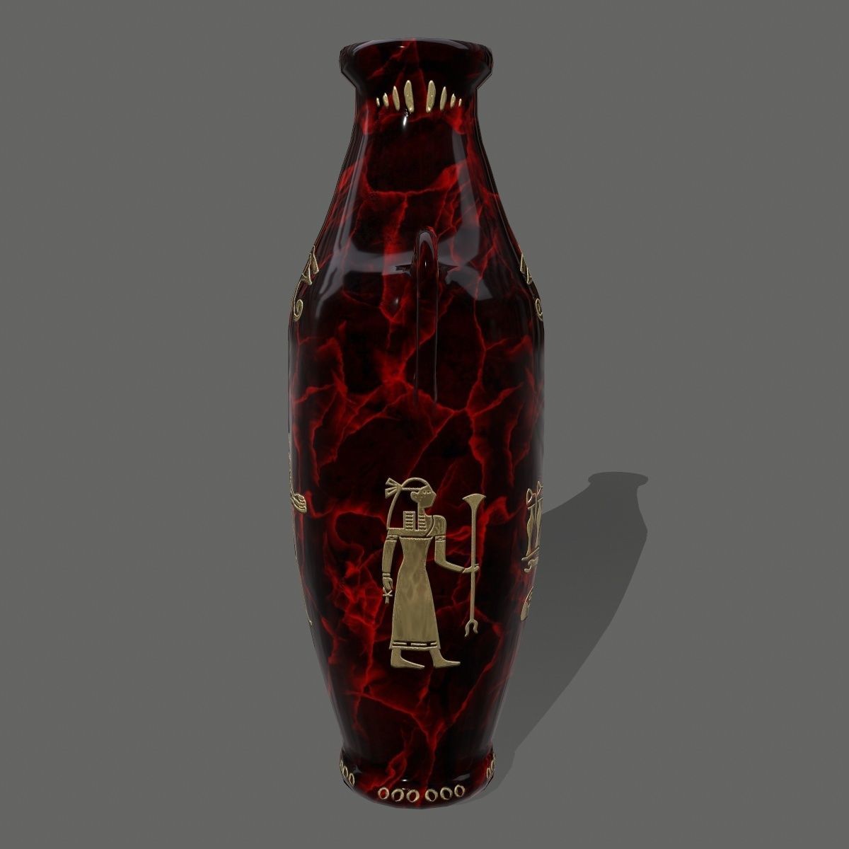 vase set egyptian Low-poly 3D model_30