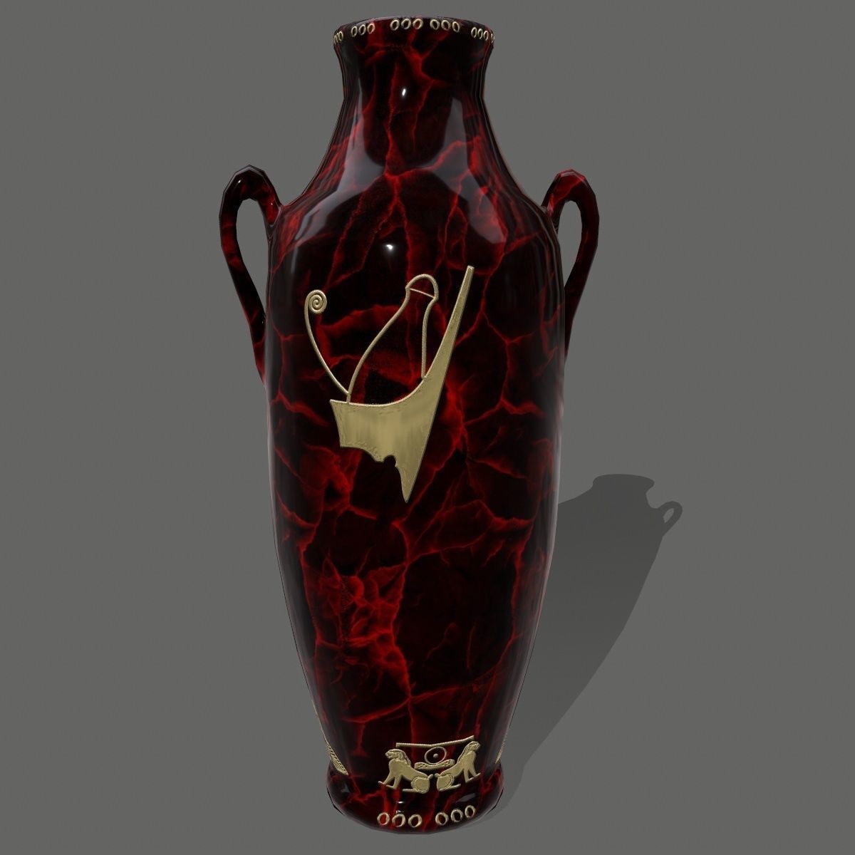 vase set egyptian Low-poly 3D model_28